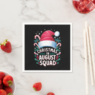 Christmas In August Squad Funny Summer Xmas Napkin