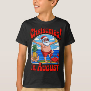 Christmas In August Summer Vacation Funny Santa Me T-Shirt