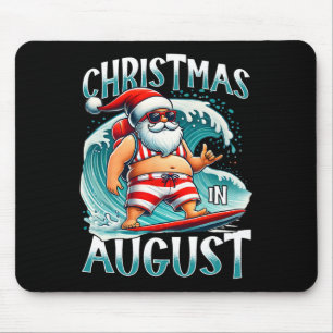 Christmas In August Surfing Santa Xmas In August Mouse Pad