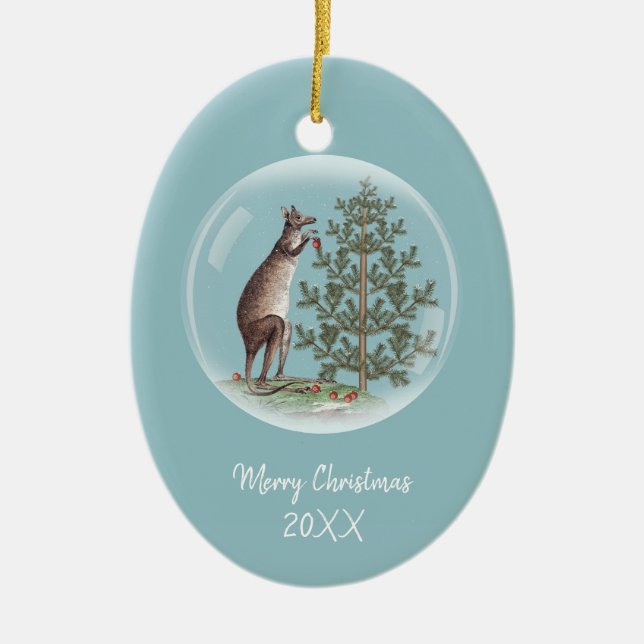 Christmas in Australia Ceramic Tree Decoration (Front)