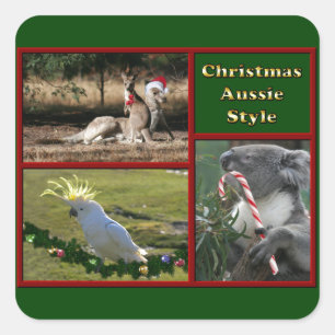 Christmas in Australia Square Sticker