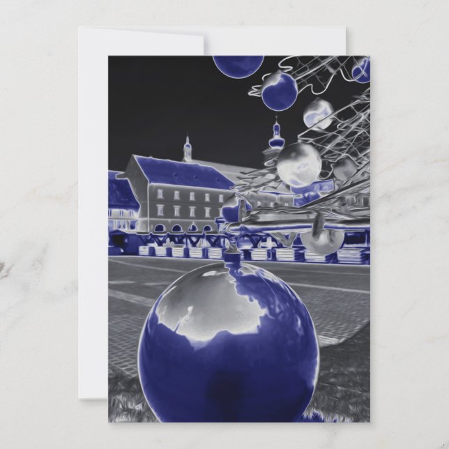 Christmas in blue holiday card (Front)