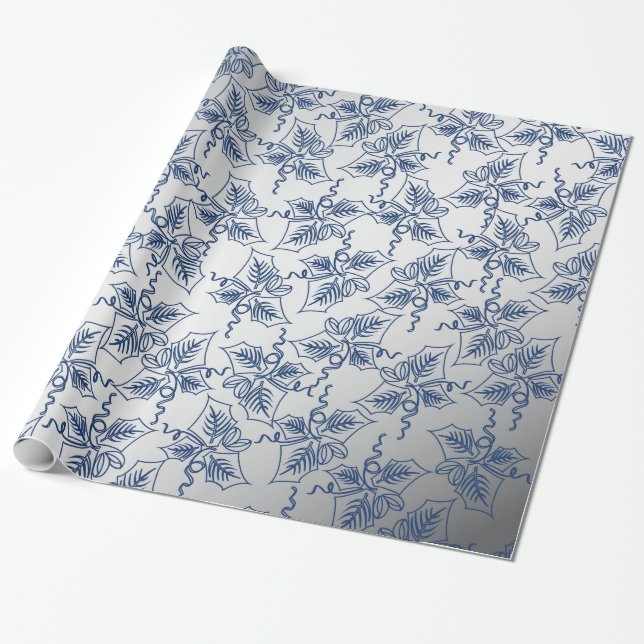 Christmas in blue & silver wrapping paper (Unrolled)