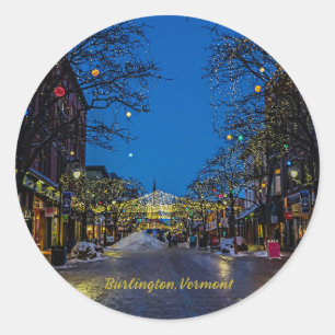Christmas in Burlington, Vermont Classic Round Sticker