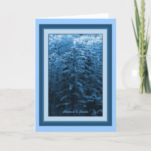 Christmas in Canada Blue Holiday Card
