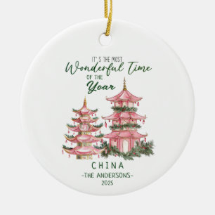 Christmas in China Custom Travel Ceramic Tree Decoration