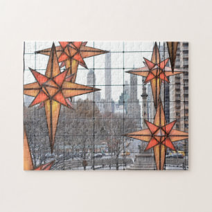 Christmas in Columbus Circle Holiday Stars NYC Jigsaw Puzzle