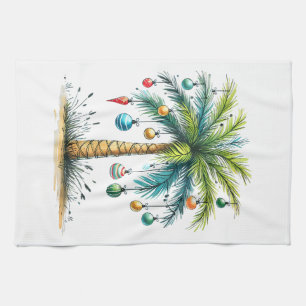 Christmas In December Tropical Christmas Beach Pal Tea Towel