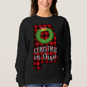 Christmas in Dixie Alabama Buffalo Red Plaid South Sweatshirt