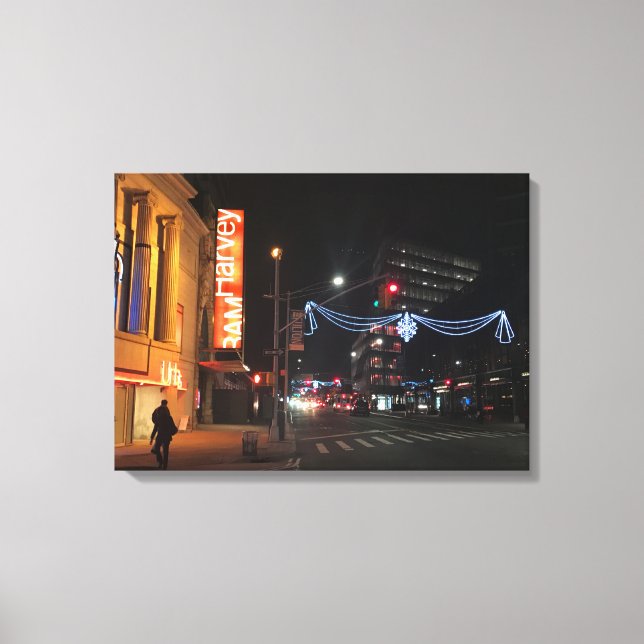 Christmas in Downtown Brooklyn New York Photograph Canvas Print (Front)