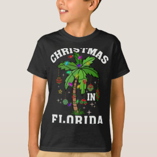 Christmas In Florida Deck The Palm Tree Xmas Winte T-Shirt