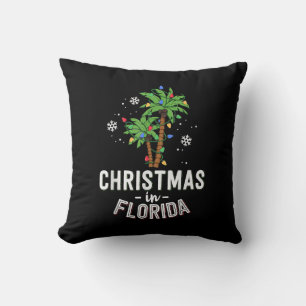 Christmas In Florida Deck The Palm Trees Family Va Cushion