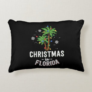 Christmas In Florida Deck The Palm Trees Family Va Decorative Cushion