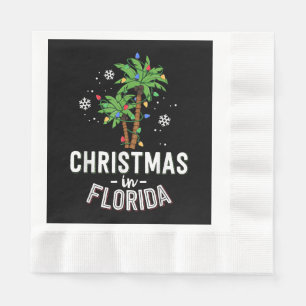 Christmas In Florida Deck The Palm Trees Family Va Napkin