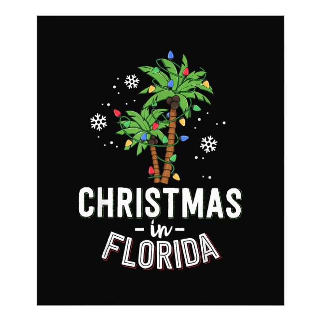 Christmas In Florida Deck The Palm Trees Family Va Photo Print (Front)