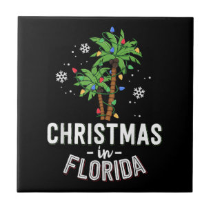 Christmas In Florida Deck The Palm Trees Family Va Tile