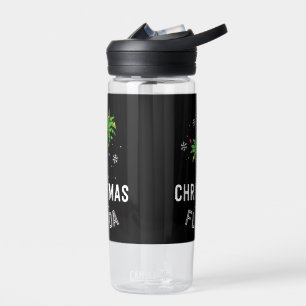 Christmas In Florida Deck The Palm Trees Family Va Water Bottle