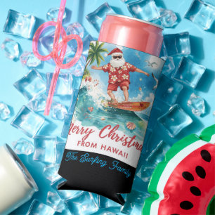 Christmas in Hawaii with SANTA CLAUS Seltzer Can Cooler