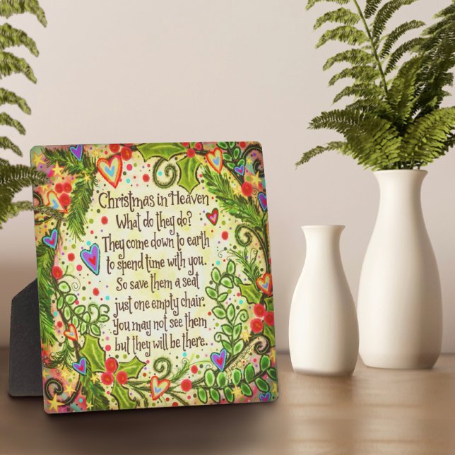 Christmas in Heaven Inspirational Pretty Plaque (Pretty Christmas in Heaven plaque by Inspirivity )