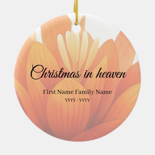 Christmas in heaven memorial ornament (Back)