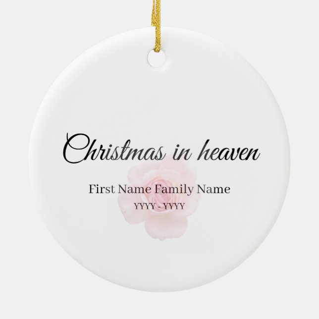 Christmas in heaven memorial ornament (Back)