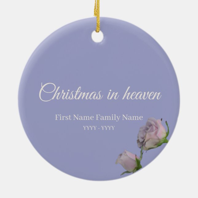 Christmas in heaven memorial ornament (Back)
