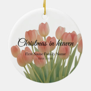 Christmas in heaven memorial tulip ceramic tree decoration