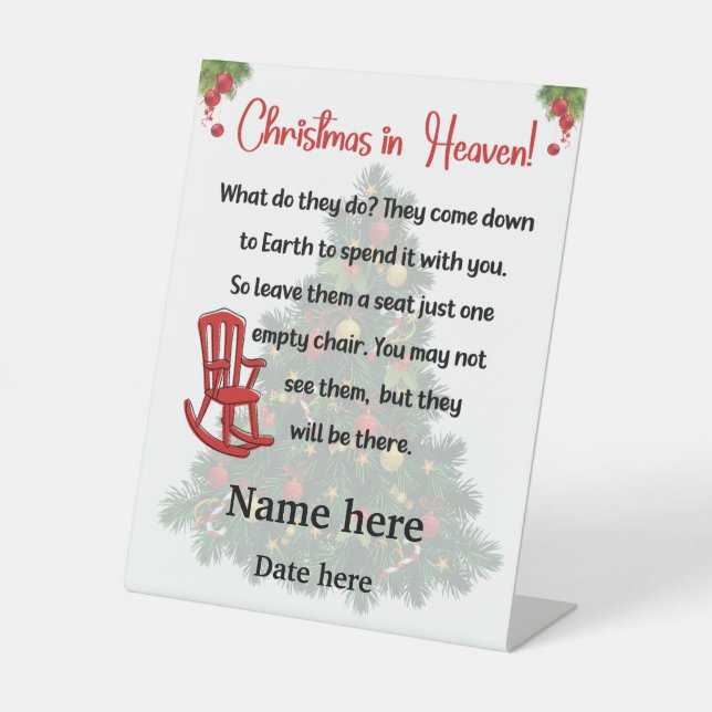 Christmas in Heaven Pedestal Sign (Front)