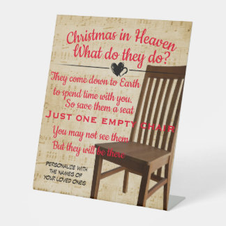 Christmas in Heaven Place Setting Pedestal Sign