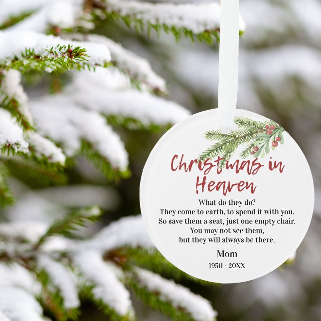 Christmas In Heaven Poem Memorial Winter Greenery Ornament (Christmas In Heaven Poem Memorial Winter Greenery Ornament)