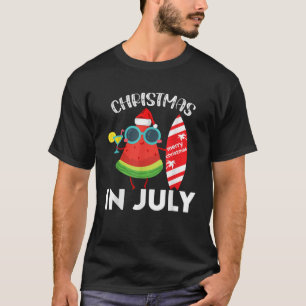 Christmas In July 2021 Watermelon Xmas Tree Summer T-Shirt