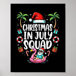 Christmas In July 2025 Squad Summer Beach Vacation Poster