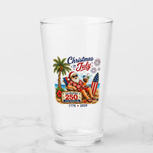 Christmas in July 250 Years of Freedom Beach Santa Glass