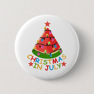 CHRISTMAS IN JULY 6 CM ROUND BADGE
