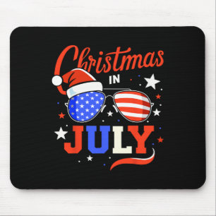 Christmas In July And Patriotic 4th Of July Indepe Mouse Pad