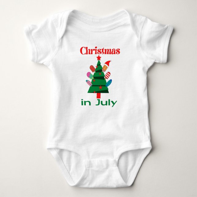 Christmas in july baby bodysuit (Front)