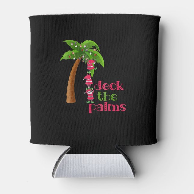 Christmas In July Beach Deck Palms Cruise Can Cooler (Front)