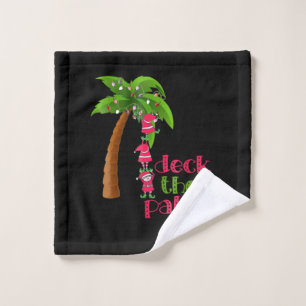 Christmas In July Beach Deck Palms Cruise Wash Cloth