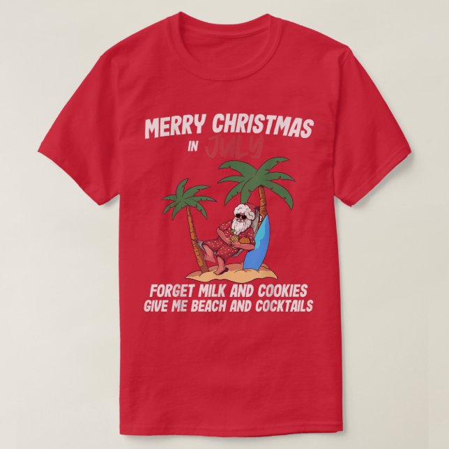 Christmas In July Beach Party Santa Men Women Vaca T-Shirt (Design Front)