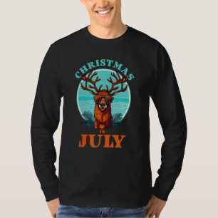 Christmas in July Beach Summer Reindeer Beach Bash T-Shirt