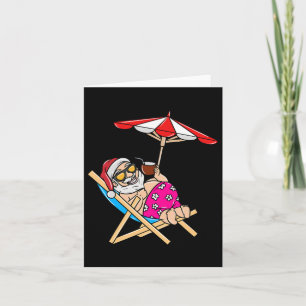 Christmas In July Beach Summer Santa  Card