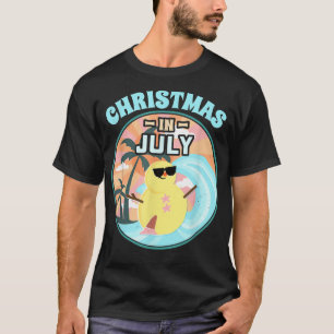 Christmas in July Beach Summer Vacation Snowman T-Shirt