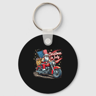 Christmas In July Biker Santa American Funny Summe Key Ring