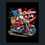 Christmas In July Biker Santa American Funny Summe Poster<br><div class="desc">Christmas In July Biker Santa American Funny Summer Holiday</div>