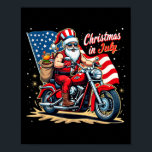 Christmas In July Biker Santa American Funny Summe Poster<br><div class="desc">Christmas In July Biker Santa American Funny Summer Holiday</div>