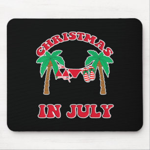 Christmas In July Bikini Flip Flops Palm Tree  Mouse Pad