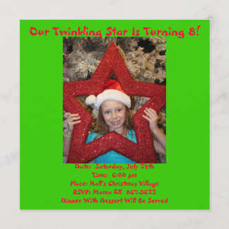 Christmas In July Birthday Theme Invitation