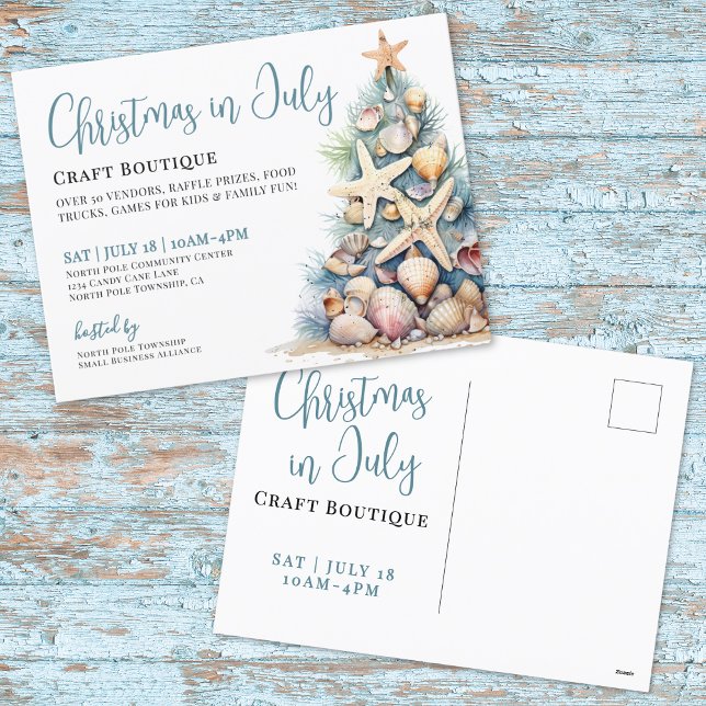 Christmas In July Boutique Market Holiday Postcard (Christmas In July Boutique Market Holiday Postcard)