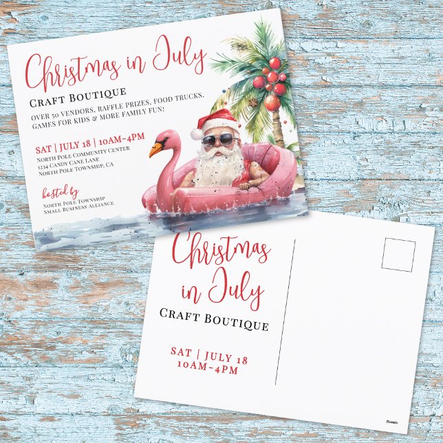 Christmas In July Boutique Market Holiday Postcard (Christmas In July Boutique Market Holiday Postcard )