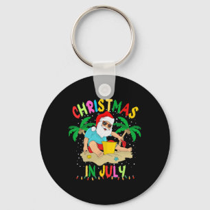 Christmas In July Byby Santa Funny Key Ring